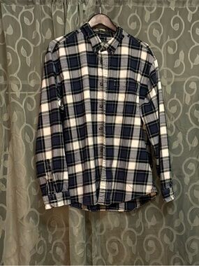 Mens Eddie Bauer long sleeve cotton plaid shirt
